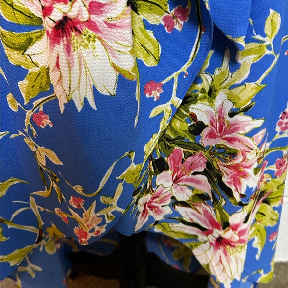 Blue Flowered Hi-Lo Dress 14 - Picture 6 of 9